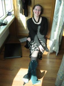 Turquoise boots, and balcony sunshine :)
