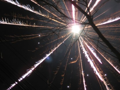 A photo I took of fireworks on the street, CNY 2007