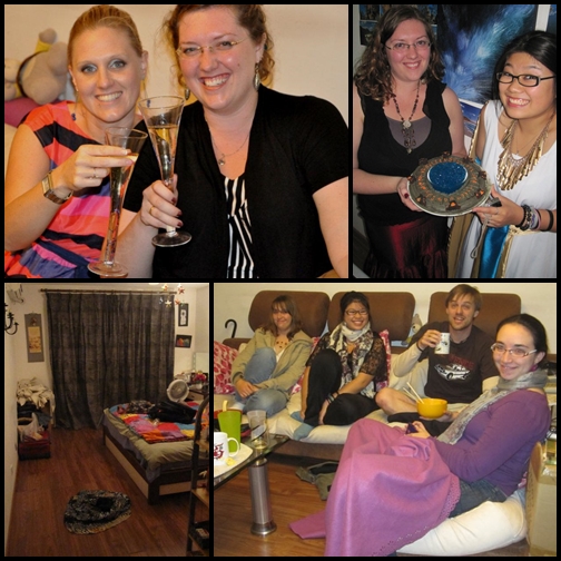 Champagne with my sister; Stargate party; Mum's curtains; hanging out with friends