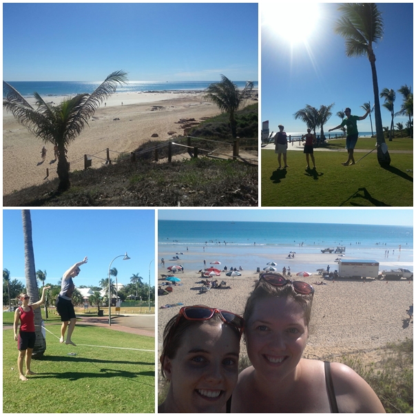 Slackroping fun at Cable Beach, Broome