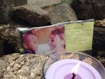 A simple memorial placed on the great wall, at the spot where we had our sunrise service (which she and her family came to) back in April, shortly after her 15th birthday.