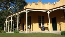 Me sitting on the verandah outside the parlour of Vaucluse House