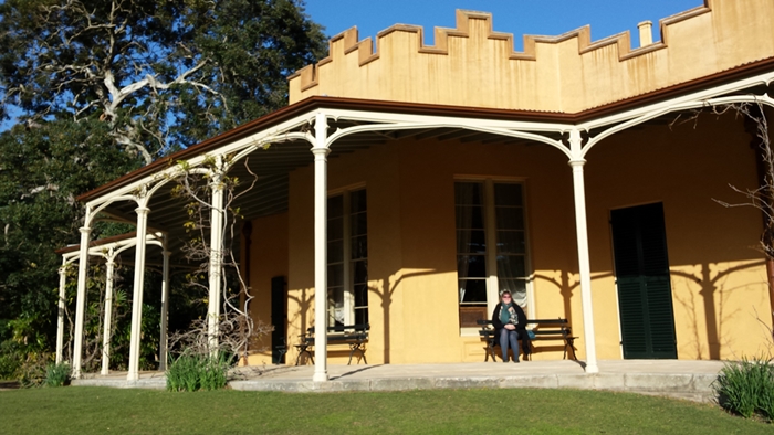 Me sitting on the verandah outside the parlour of Vaucluse House