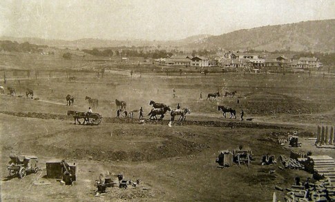 Ground-breaking for the provisional parliament house.