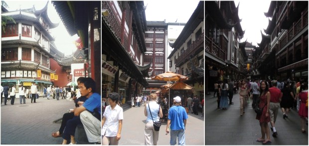 Shops outside the gardens: in October 1999, July 2004, and June 2012.