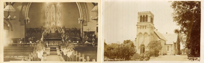 Photos of the interior and exterior of St Johns, taken circa 1910